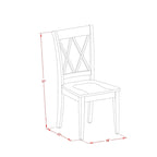 Dining Chairs - Double Cross Back Wooden Seat Chairs, Set of 2, Black - CLC-BLK-W
