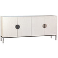 Cordilia 79-inch White Reclaimed Pine and Iron Contemporary 4-Door Sideboard