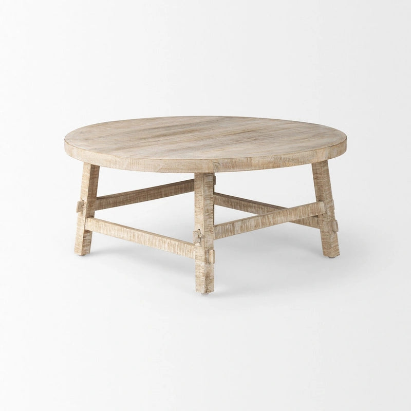 Rosie Blonde Solid Wood 36 Round Coffee Table - 36L x 36W x 16H
