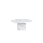 60 Diameter Round Marble Table with Cubical Marble Base