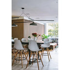 Set of 2 Modern 28 Color Seat Height DSW Molded Armless Plastic Counter Bar Stool Natural Wood Eiffel Dowel Legs Kitchen