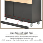 Rolling Mobile Kitchen Island with Drop Leaf - Solid Wood Top, Locking Wheels & Storage Cabinet 52.7 Inch Width
