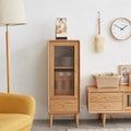 Nestfair Solid Wood Storage Cabinet with Shelves and Drawer - N/A