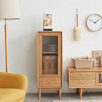 Nestfair Solid Wood Storage Cabinet with Shelves and Drawer - N/A