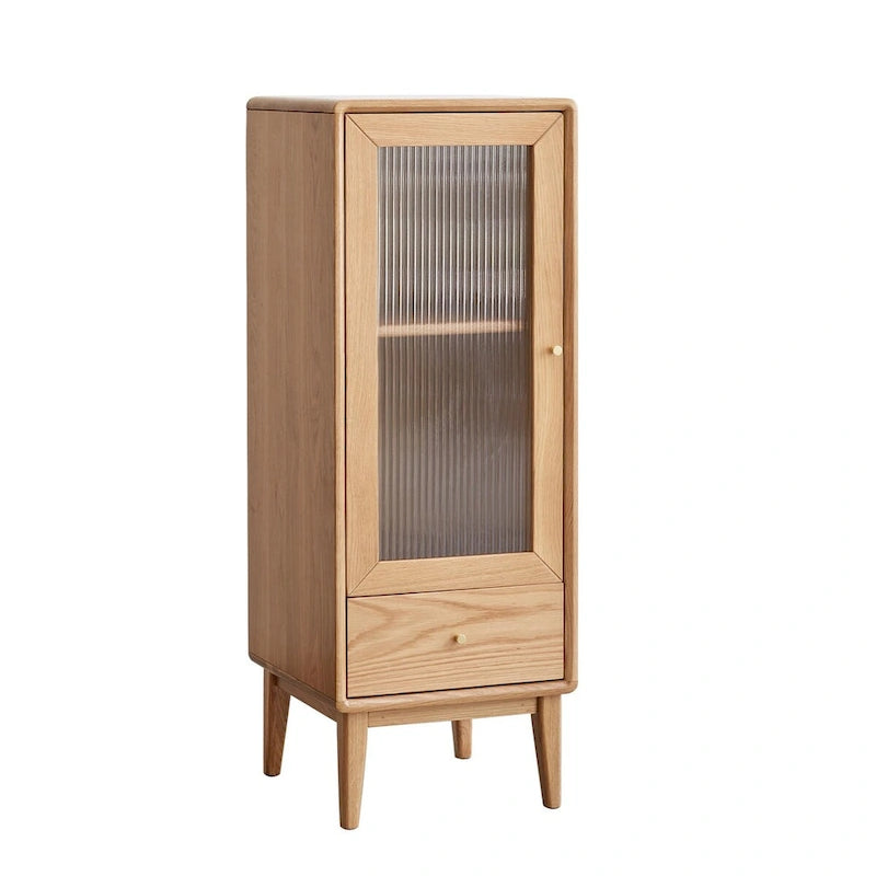 Nestfair Solid Wood Storage Cabinet with Shelves and Drawer