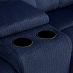 MCombo Power Loveseat Recliner with Console, Vibration and Heat, USB Charge Ports RS6234