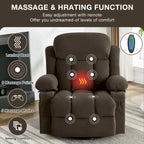Dotted Velvet Massage Heated Manual Recliner Chair w/360 Swivel Base