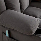Dotted Velvet Massage Heated Manual Recliner Chair w/360 Swivel Base