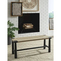   Black/Natural Accent Bench - 48.13 W x 16.13 D x 18 H