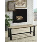   Black/Natural Accent Bench - 48.13 W x 16.13 D x 18 H