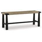 Black/Natural Accent Bench - 48.13 W x 16.13 D x 18 H