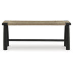 Black/Natural Accent Bench - 48.13 W x 16.13 D x 18 H