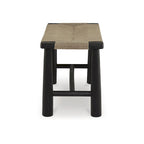 Black/Natural Accent Bench - 48.13 W x 16.13 D x 18 H