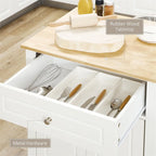 Rolling Kitchen Island Cart,Portable Serving Trolley Table with Drawer