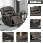 Faux Leather Oversized Power Lift Recliner Remote, Massage& Heating