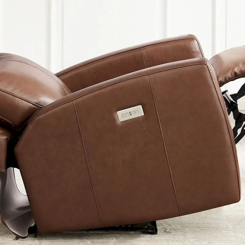 Hydeline Vienna Zero Gravity Power Recline and Headrest Top Grain Leather Recliner