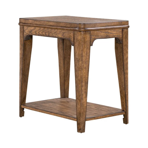 Ashford Sienna Brown Chairside Table with Oak Wood