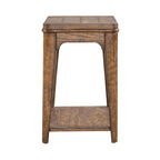 Ashford Sienna Brown Chairside Table with Oak Wood
