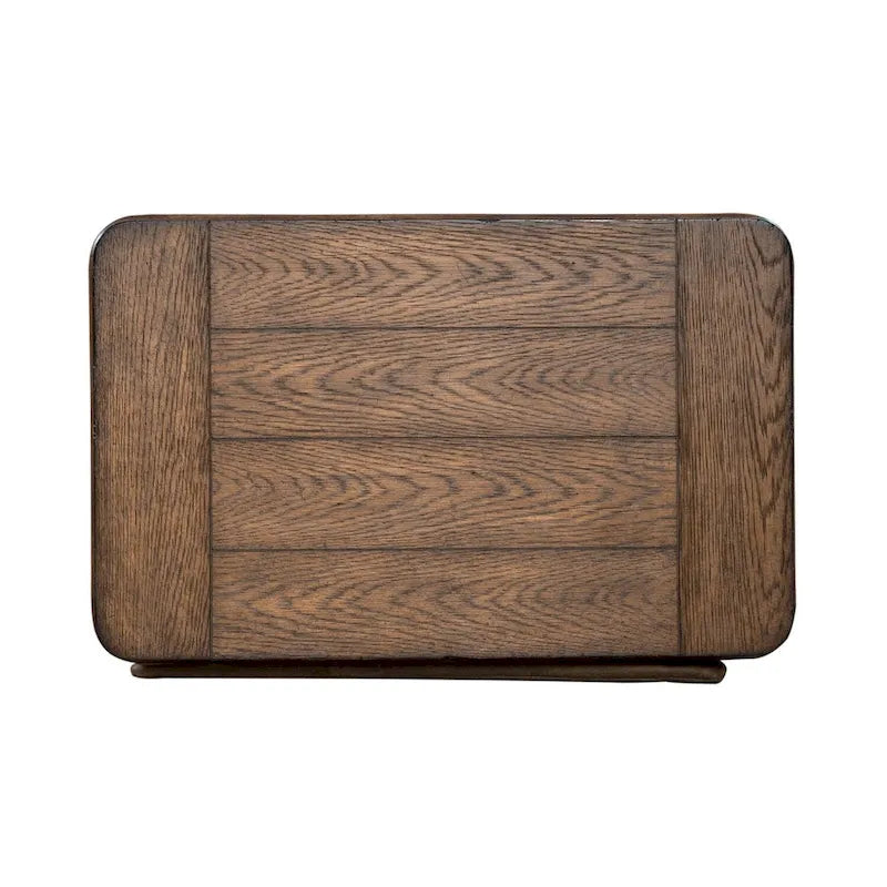 Ashford Sienna Brown Chairside Table with Oak Wood