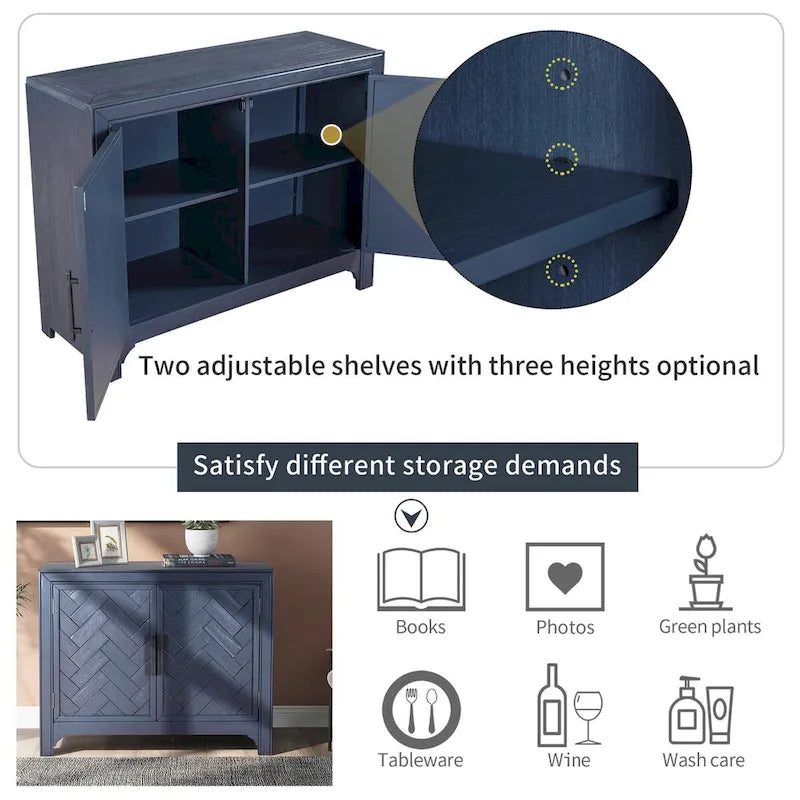 40 Modern Console Table Sofa Table with 2 Shelves